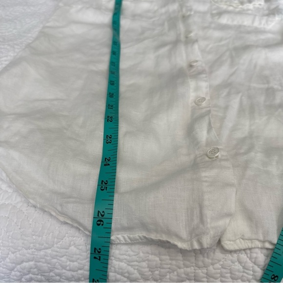 MaxMara Ivory Button-Down Linen Shirt - Picture 7 of 9